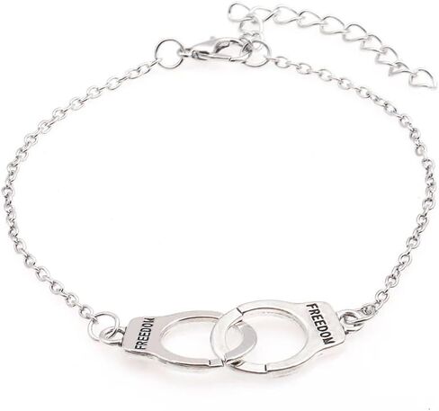 LUSSO 14K Yellow Gold Handcuffs Bracelets for Women, 925 Sterling Silver Couples Gifts Freedom Bracelets Bangles Jewelry - Handcuff Bracelets For Couples, Handcuff Bracelet in Saudi Arabia