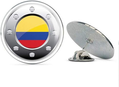 Colombia Metal Flag Round Metal 0.75" Lapel Pin Hat Shirt Pin Tie Tack Pinback in Saudi Arabia