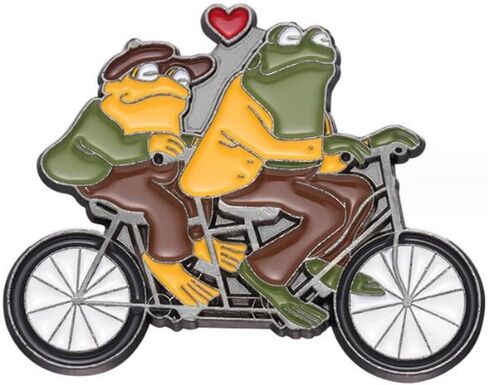 Funny Frog and Toad Brooch Enamel Pin Humorous Children's Literature Alloy Badge Lapel Clothes Backpack Pin Jewelry Accessories Gift for Friends in Saudi Arabia