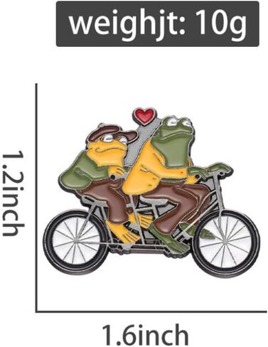 Funny Frog and Toad Brooch Enamel Pin Humorous Children's Literature Alloy Badge Lapel Clothes Backpack Pin Jewelry Accessories Gift for Friends in Saudi Arabia