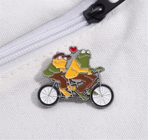 Funny Frog and Toad Brooch Enamel Pin Humorous Children's Literature Alloy Badge Lapel Clothes Backpack Pin Jewelry Accessories Gift for Friends in Saudi Arabia