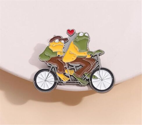 Funny Frog and Toad Brooch Enamel Pin Humorous Children's Literature Alloy Badge Lapel Clothes Backpack Pin Jewelry Accessories Gift for Friends in Saudi Arabia