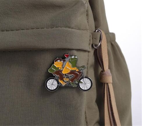 Funny Frog and Toad Brooch Enamel Pin Humorous Children's Literature Alloy Badge Lapel Clothes Backpack Pin Jewelry Accessories Gift for Friends in Saudi Arabia