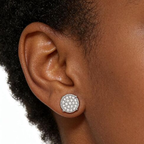 big+spring+sale 2 Pairs CZ Stud Earrings for Women and Men, Round Pave Cubic Zirconia Screw Back Earrings, White Gold Plated Hypoallergenic Studs Valentines Day gift Today+Deals+My Recent Order in Saudi Arabia