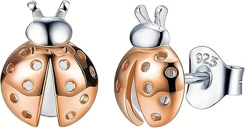 Ladybug Earrings Sterling Silver Ladybug Stud Earrings Cute Hypoallergenic Earrings Tiny Small Dainty Little Ladybird Stud Earrings Animal Jewelry Gifts for Women Daughter Birthday Gifts in Saudi Arabia