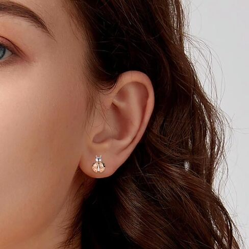 Ladybug Earrings Sterling Silver Ladybug Stud Earrings Cute Hypoallergenic Earrings Tiny Small Dainty Little Ladybird Stud Earrings Animal Jewelry Gifts for Women Daughter Birthday Gifts in Saudi Arabia