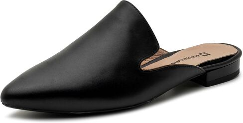 Alpine Swiss Diane Womens Leather Mules Pointed Toe Slip On Flats Backless Loafers Comfort Dressy Business Casual Work Shoes in Kuwait