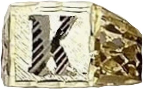 Nugget Style Initial Letter Ring, A-Z, 18K Gold Plated, Non Tarnish in Saudi Arabia