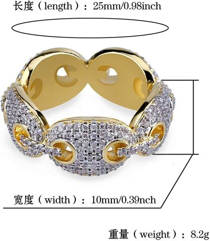 Iced Out Personalized Fashion Ring 18K Gold Plated Bling CZ Simulated Diamond Hip Hop Ring for Men Women in Saudi Arabia