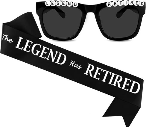 The Legend Has Retired Sash and Sunglasses for Men Happy Retirement Party Decorations Retirement Gifts for Men Party Favors Supplies in Saudi Arabia