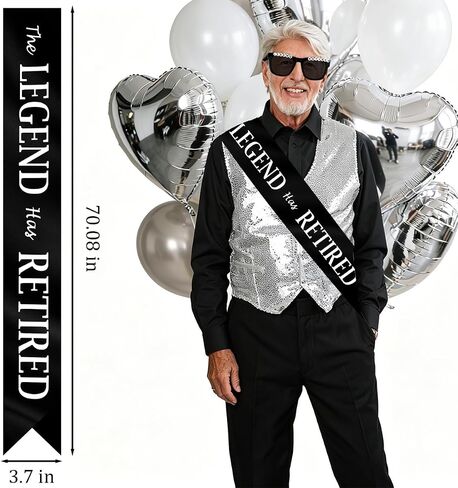The Legend Has Retired Sash and Sunglasses for Men Happy Retirement Party Decorations Retirement Gifts for Men Party Favors Supplies in Saudi Arabia