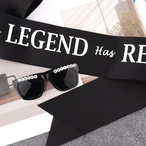 The Legend Has Retired Sash and Sunglasses for Men Happy Retirement Party Decorations Retirement Gifts for Men Party Favors Supplies in Saudi Arabia