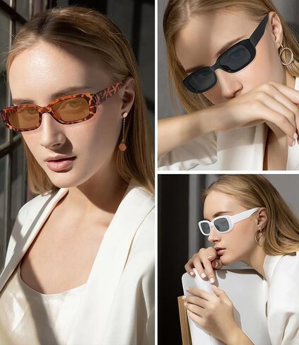 Retro Rectangle Sunglasses Trendy Y2K Glasses for Women Men 90’s Vintage Square Frame Party Sunglasses UV400 Protection in Saudi Arabia