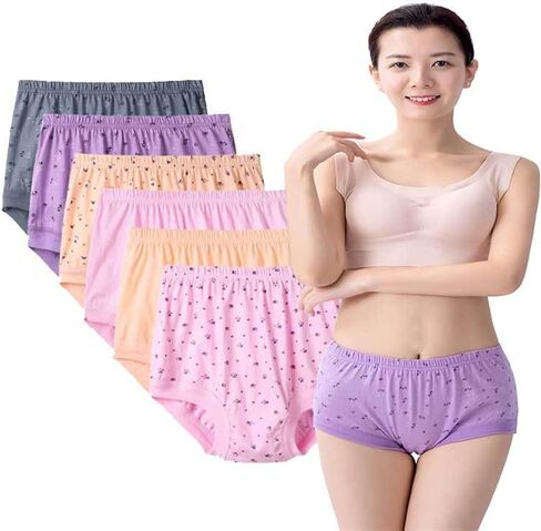 6Pcs Women's Cotton Boy Short Panties Soft Comfy On Skin Sports Briefs Underwear For Older Women Hipster & Shorts in Saudi Arabia