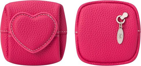 Royal Bagger Genuine Cowhide Leather Mini Coin Purse for Women, Square Small Wallet with Heart-Shaped Closure 1604 (Light Pink) in Saudi Arabia