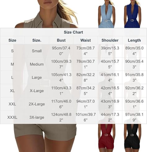 Women's Turndown Collar Rompers Summer Sleeveless Jumpsuits with Pockets & Belt Fashion Casual Office Short Onesie in Kuwait