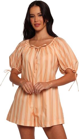 Petal & Pup Women's Carina-striped-romper-terracotta-stripe in Saudi Arabia