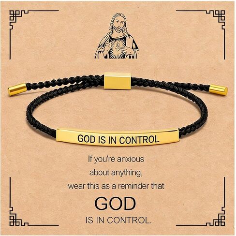 72ore God Is In Control Bracelet Jesus Bracelets Christian Faith Jewelry Inspirational Religious Gift for Women Men Encouragement Scripture Bracelets in Saudi Arabia