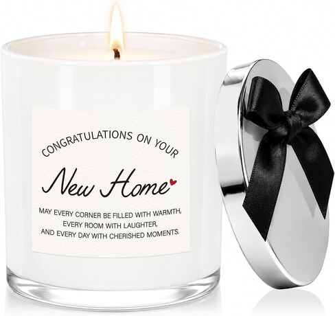 House Warming Gifts New Home, Congratulations on Your New Home Candle, Housewarming Gifts for Women Men Couple, Closing Gift for Home Buyers, 10oz Lavender Scented Soy Wax Candle with Bow in Saudi Arabia