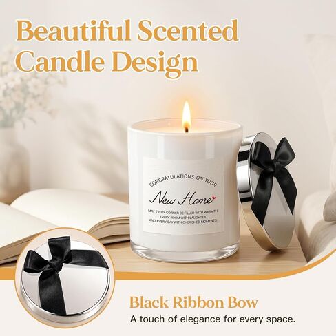 House Warming Gifts New Home, Congratulations on Your New Home Candle, Housewarming Gifts for Women Men Couple, Closing Gift for Home Buyers, 10oz Lavender Scented Soy Wax Candle with Bow in Saudi Arabia
