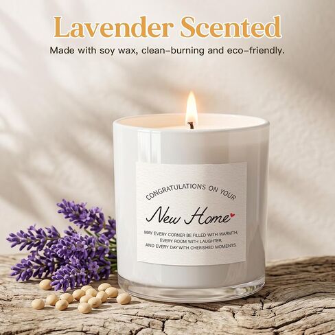 House Warming Gifts New Home, Congratulations on Your New Home Candle, Housewarming Gifts for Women Men Couple, Closing Gift for Home Buyers, 10oz Lavender Scented Soy Wax Candle with Bow in Saudi Arabia