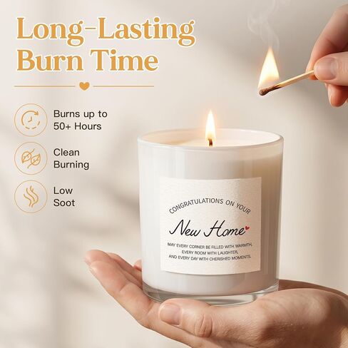 House Warming Gifts New Home, Congratulations on Your New Home Candle, Housewarming Gifts for Women Men Couple, Closing Gift for Home Buyers, 10oz Lavender Scented Soy Wax Candle with Bow in Saudi Arabia