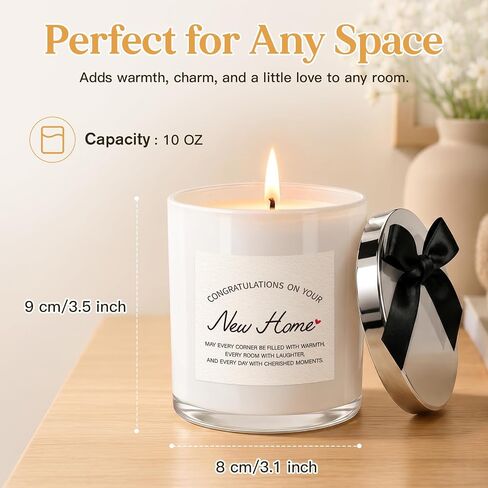 House Warming Gifts New Home, Congratulations on Your New Home Candle, Housewarming Gifts for Women Men Couple, Closing Gift for Home Buyers, 10oz Lavender Scented Soy Wax Candle with Bow in Saudi Arabia