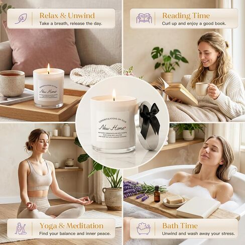 House Warming Gifts New Home, Congratulations on Your New Home Candle, Housewarming Gifts for Women Men Couple, Closing Gift for Home Buyers, 10oz Lavender Scented Soy Wax Candle with Bow in Saudi Arabia