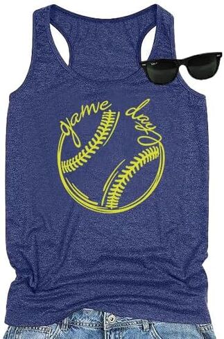 Baseball Mom Shirts Tee Baseball Tank Tops for Women Softball Mom Tank Top Casual Sleeveless Vest in Saudi Arabia