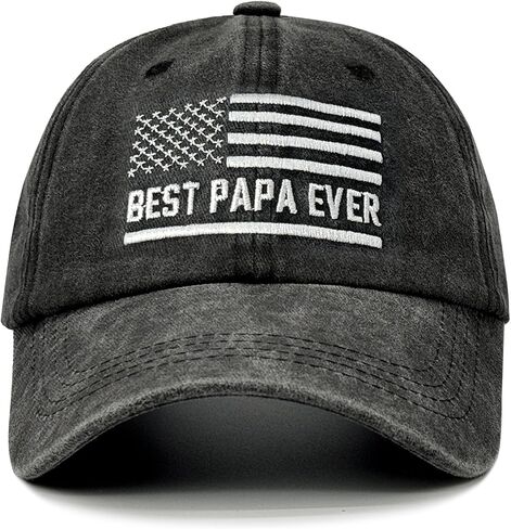 Papa Hat for Men, Papa Gifts, Fathers Day Birthday Gift for Dad Grandpa, Adjustable Cotton Lightweight Breathable Embroidered Baseball Cap Black in Saudi Arabia