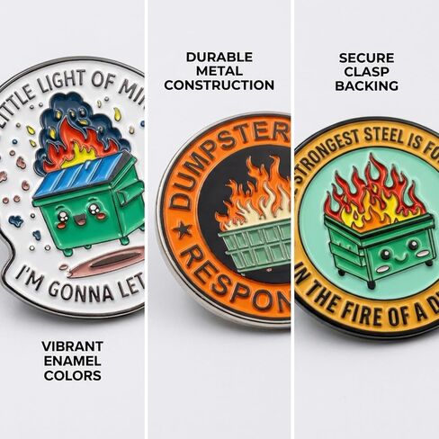 6 Pcs Office Humor Motivational Gifts for Coworkers,Dumpster Fire Pin, Dumpster Fire Response Team Pin, Team Celebration Events and Corporate Rewards, Zinc Alloy Badge Accessories in Saudi Arabia