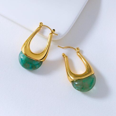 RINHOO Acrylic Hoop Earrings Chunky Huggie Statement Vintage Earrings Trendy Colorful Resin Jewelry Gifts for Women in Saudi Arabia