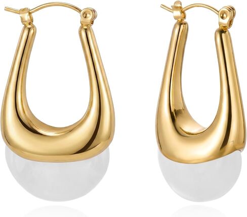 RINHOO Acrylic Hoop Earrings Chunky Huggie Statement Vintage Earrings Trendy Colorful Resin Jewelry Gifts for Women in Saudi Arabia