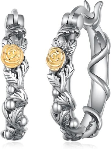 Rose Earrings 925 Sterling Silver Rose Flower Earrings Flower Jewelry Gifts for Women men in Kuwait