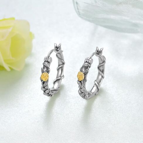 Rose Earrings 925 Sterling Silver Rose Flower Earrings Flower Jewelry Gifts for Women men in Kuwait