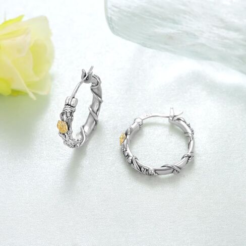 Rose Earrings 925 Sterling Silver Rose Flower Earrings Flower Jewelry Gifts for Women men in Kuwait