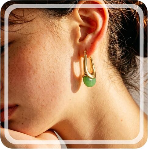 RINHOO Acrylic Hoop Earrings Chunky Huggie Statement Vintage Earrings Trendy Colorful Resin Jewelry Gifts for Women in Saudi Arabia