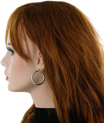 S925 Sterling Silver Hoop Earrings for Women Lightweight Large Silver Hoop Earrings Simple Hypoallergenic Thick Sterling Silver Loop Earrings for Women Ideal Gift for lady in Saudi Arabia