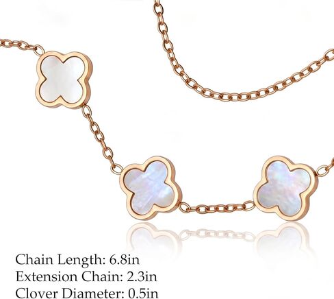18K Gold Plated Lucky Clover Bracelet for Women – Genuine Mother of Pearl Four Leaf Clover Bracelet, Birthday Good Luck Gift for Her Wife Daughter Mom in Kuwait