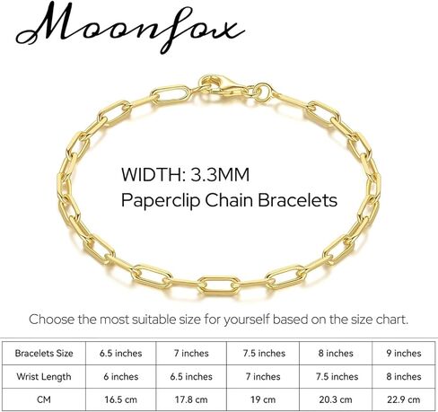 14K Gold Bracelets for Women & Men Dainty Gold Paperclip Chain Bracelet for Women Cute Stackable Bracelets Jewelry 6.5 in-9 in in Saudi Arabia
