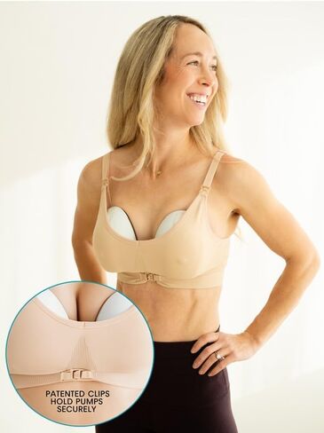 Burble Bra Pumping & Nursing Bra with Patented Clip, Hands-Free Bra for All Wearable Pumps Elvie Willow Momcozy Medela in Kuwait