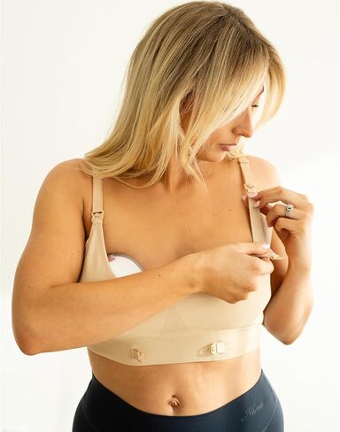 Burble Bra Pumping & Nursing Bra with Patented Clip, Hands-Free Bra for All Wearable Pumps Elvie Willow Momcozy Medela in Kuwait