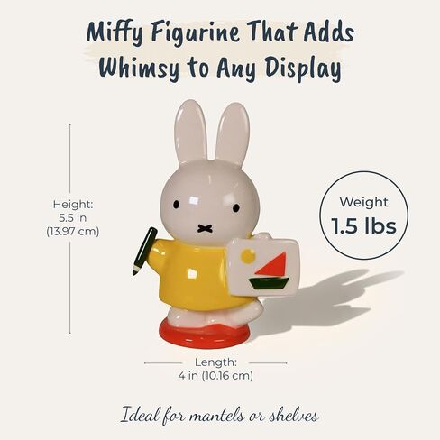 Miffy Art Class Figurine, 4 x 2.5 x 5.5 Inches, created by Blue Sky Clayworks in Kuwait