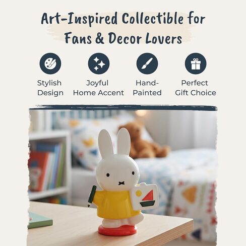 Miffy Art Class Figurine, 4 x 2.5 x 5.5 Inches, created by Blue Sky Clayworks in Kuwait