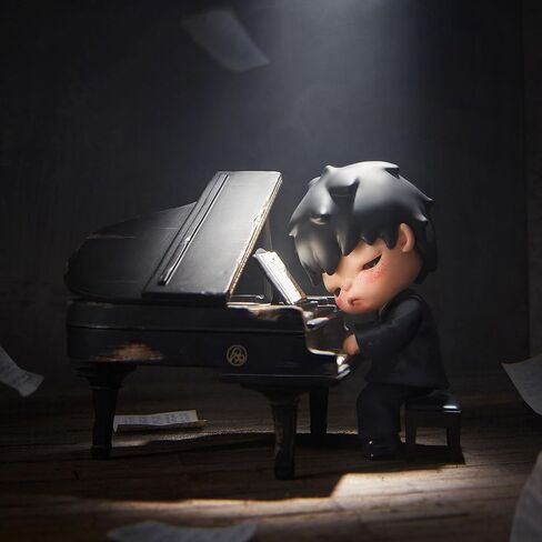 POP MART Hirono The Pianist Figure Figurine, 3.15 inches Height, Toys for Modern Home Decor, Collectible Toy Set for Desk Accessories in Kuwait