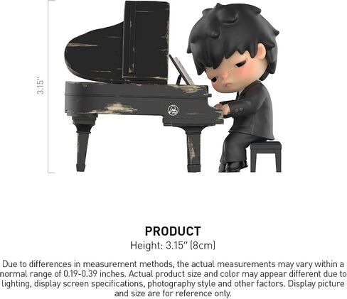 POP MART Hirono The Pianist Figure Figurine, 3.15 inches Height, Toys for Modern Home Decor, Collectible Toy Set for Desk Accessories in Kuwait