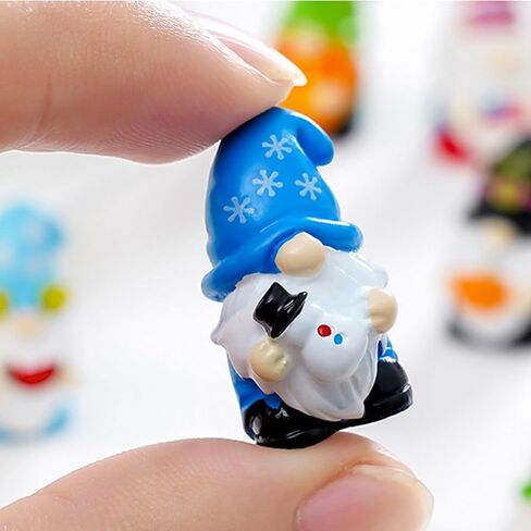 12 Pieces Miniature Plastic Figurines Set, Holiday Gnomes Collection, Multi-Color Seasonal Decorative Statues for Fairy Garden, Terrarium, Plant Pots, Micro Landscape Decor in Saudi Arabia