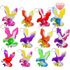 30 Packs Eagle Fly Mini Pop Bubble Fidget Keychain Decor for Party Favors, Goodie Bag Stuffers Christmas Valentine Gifts, Classroom Student Prize