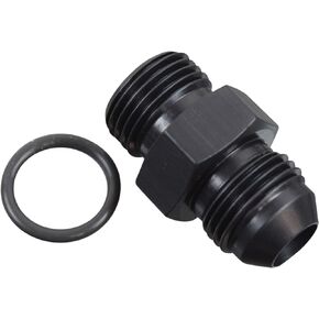 ICT Billet -6AN Flare to 8 Oring ORB Male Fuel Pump Rail Adapter Fitting Flare Hose Plumbing Oil Straight Thread Regulator Port Fluid End Black Anodized F06AN08OR