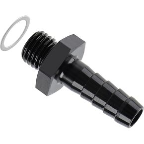 EVIL ENERGY M12*1.5mm Male to 3/8" Hose Barb Fuel Oil Pump Inlet Straight Fitting Barb Fitting Bare with Aluminium Washer